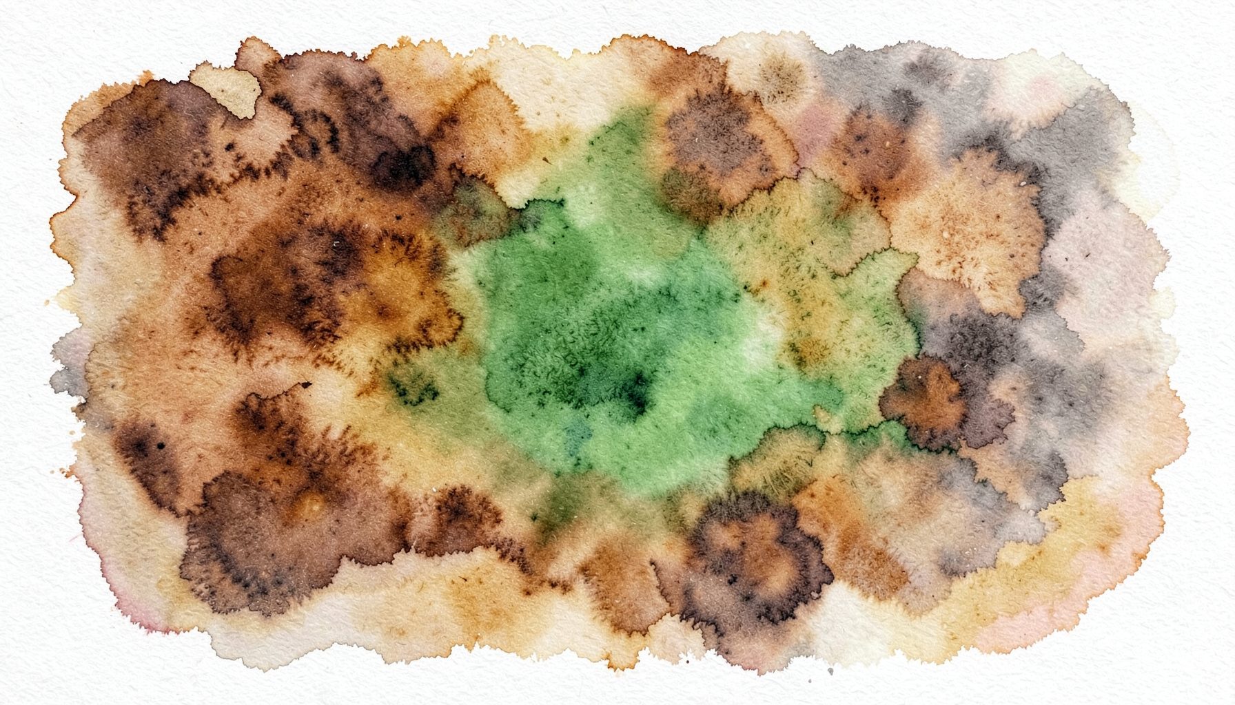 A soft watercolour painting of warm amber and woody tones, with deep browns, muted golds, and touches of smoky grey, evoking a masculine and refined atmosphere.